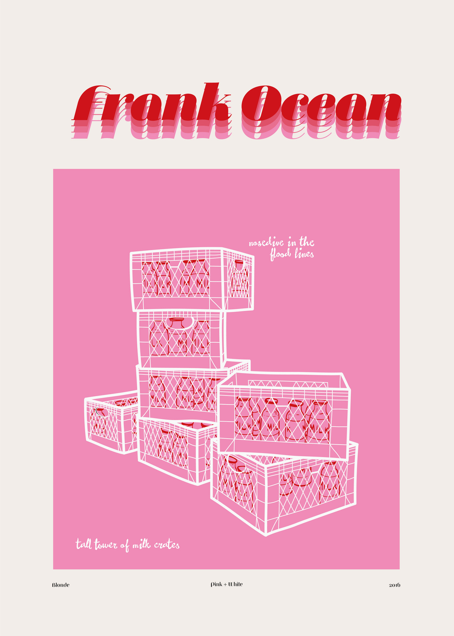 "Pink + White" - Poster graphique, Frank Ocean (fichier téléchargeable)